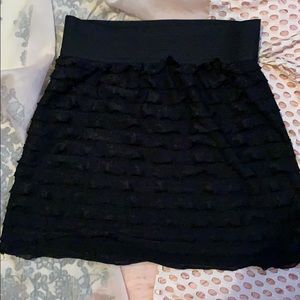 Black pencil skirt with ruffles